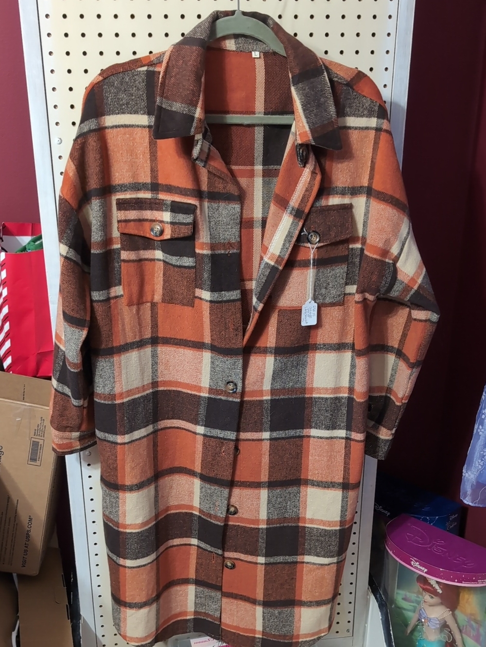 Oversized Orange Plaid Shacket